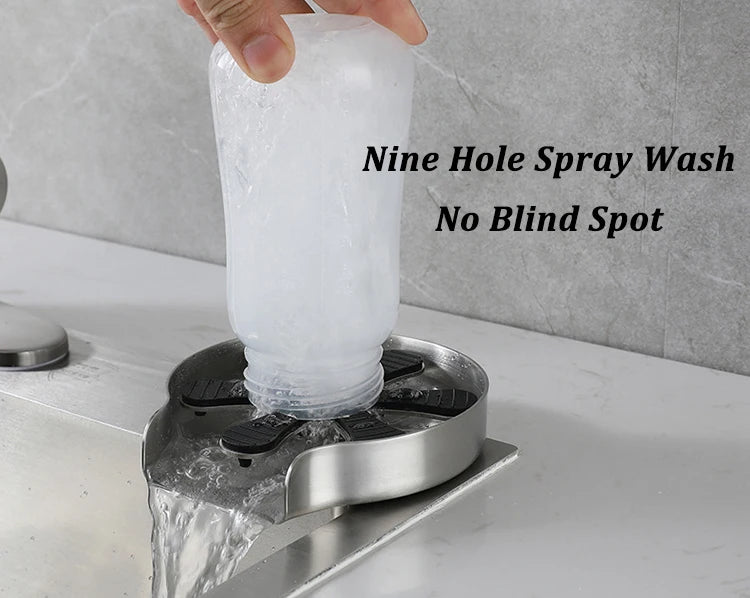 Kitchen Sink Glass Cup Wash Automatic Stainless Steel Pressure Spray  Washer Cup Tool Cleaning Faucet Bar Rinser Coffee Pitcher